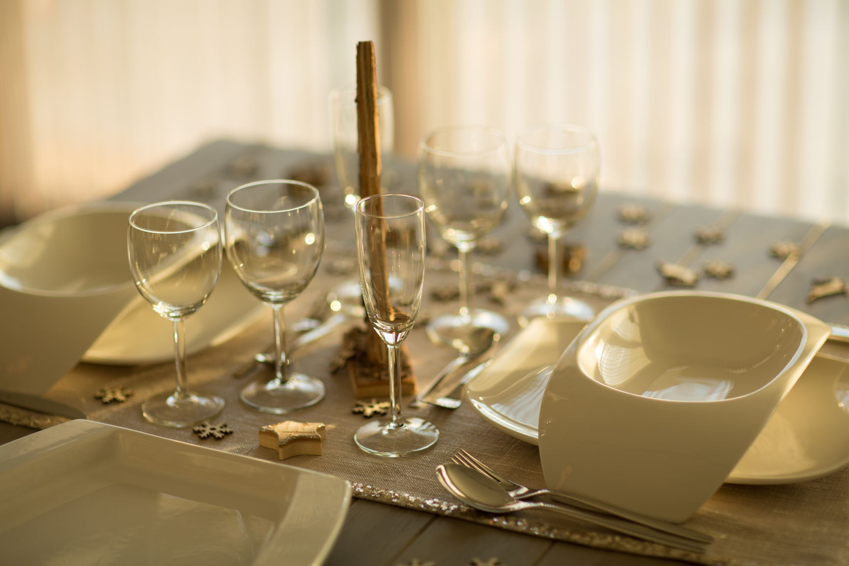 detail table decorated for private dinner